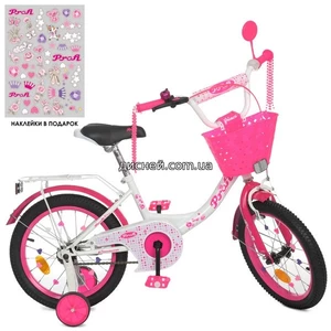 Велосипед детский PROF1 16д. Y1614-1 Princess, с корзинкой